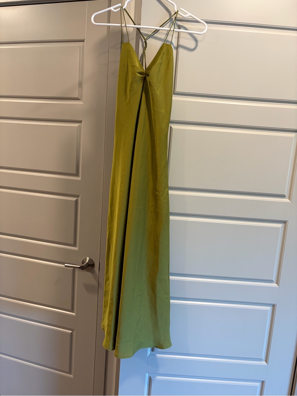 Olive Green Slip Skirt with Spaghetti Straps
